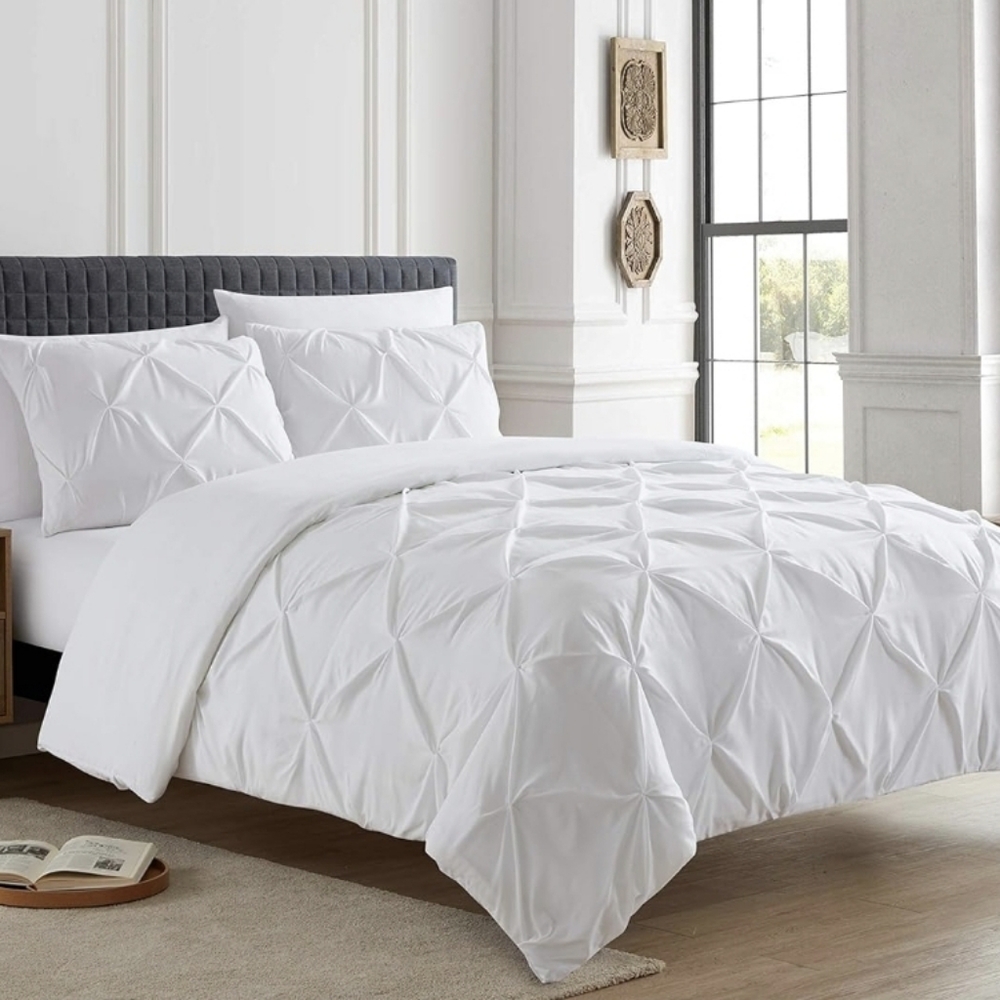 Sweet Home Collection 3 Piece White Duvet Cover Design Soft Luxurious All Season